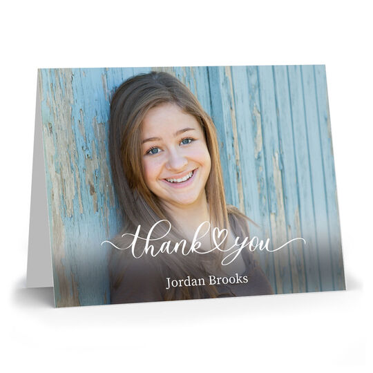 Thank You Heart Folded Photo Note Cards
